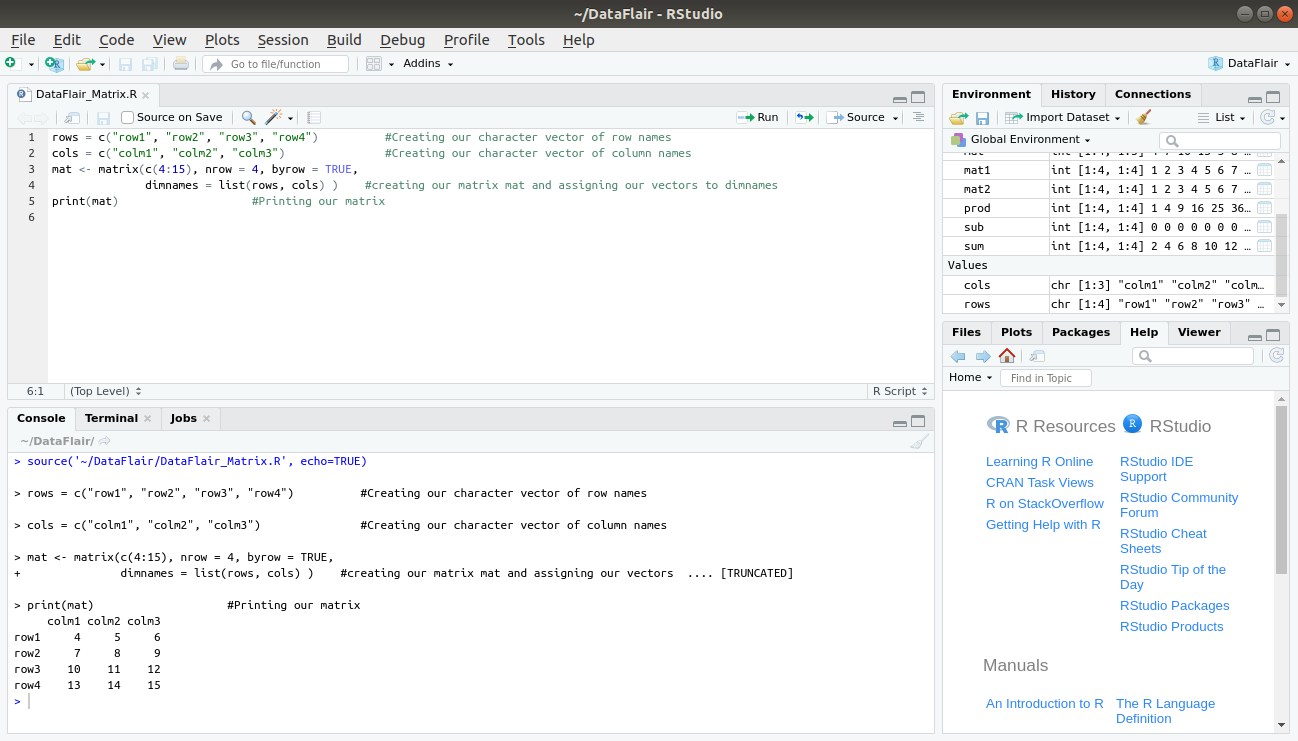 matrix in r