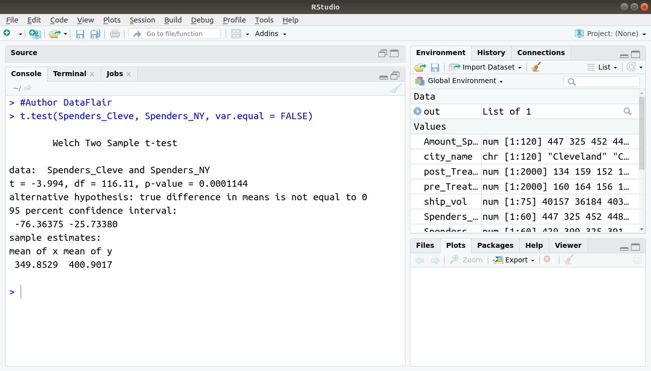 T-tests in R - Learn to perform & use it today itself! - DataFlair