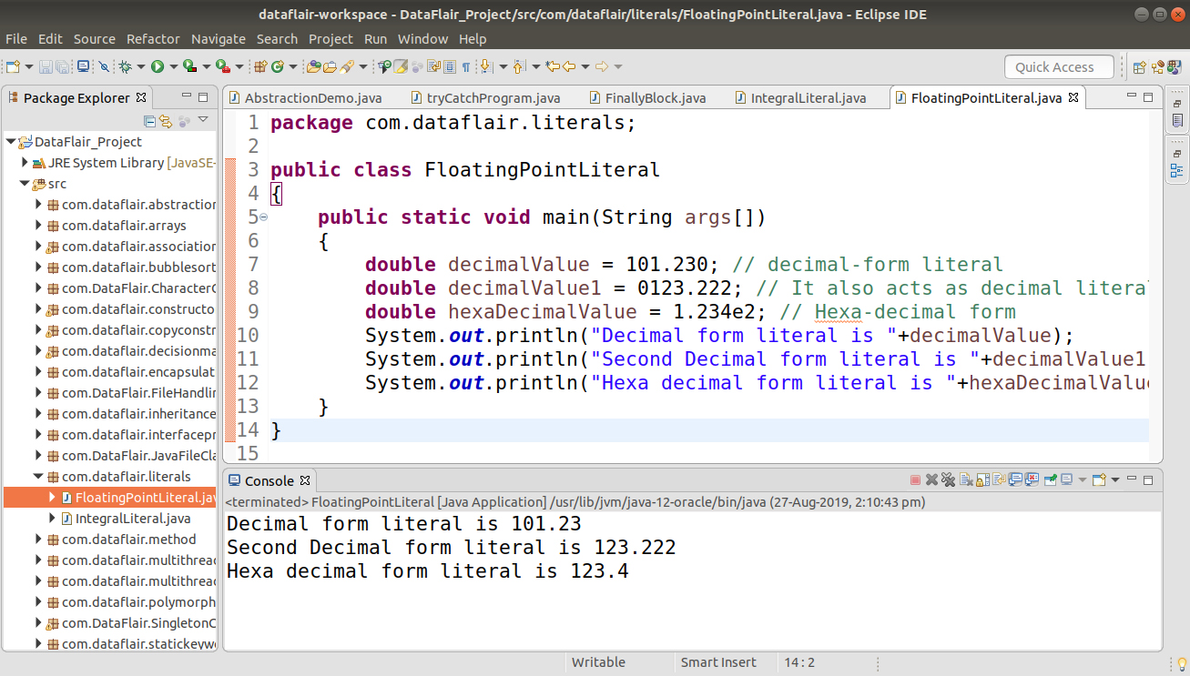 Literals In Java Integral Floating Point Char String Boolean Dataflair