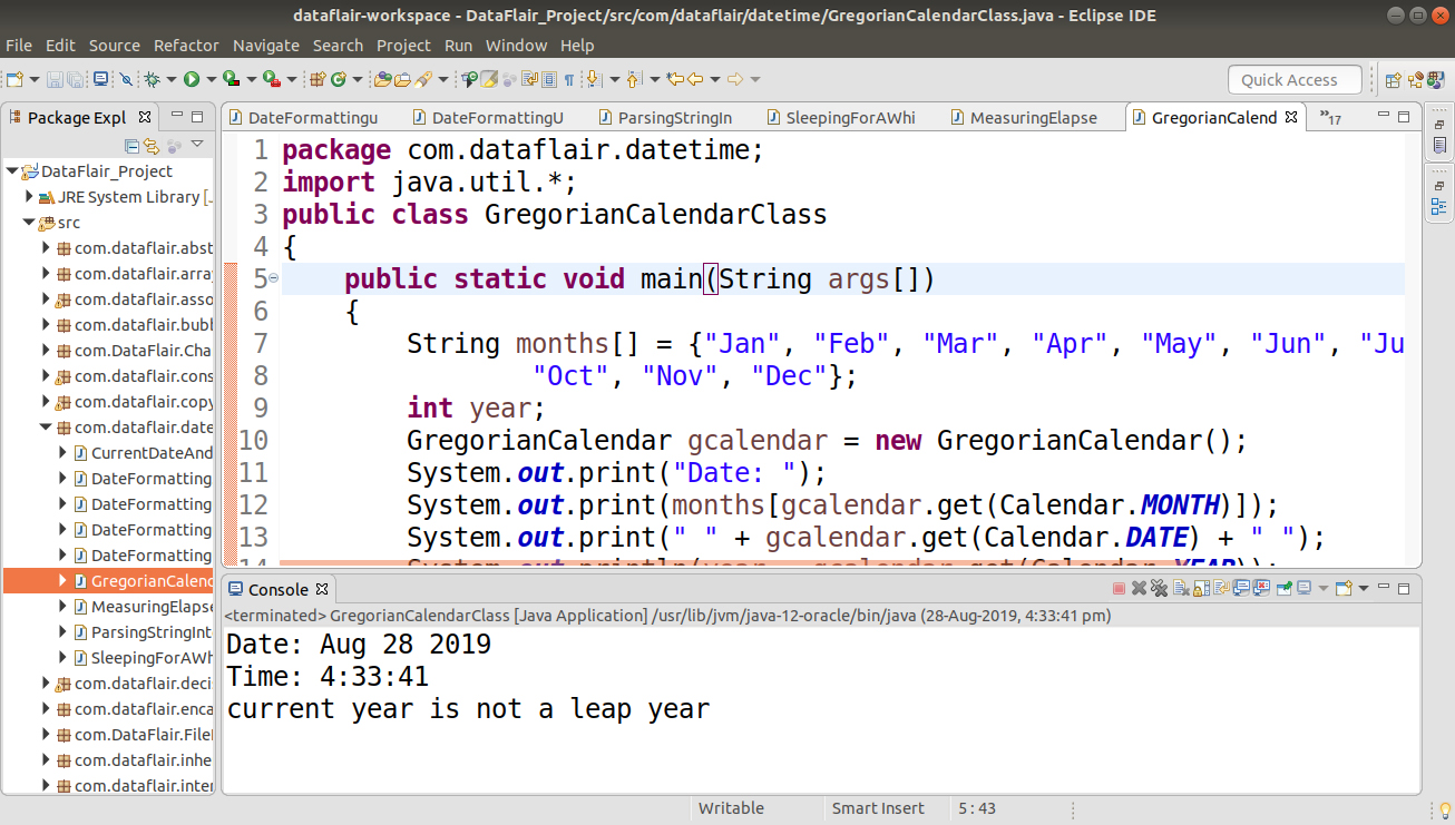 Java Date and Time GregorianCalendar Class with Example DataFlair