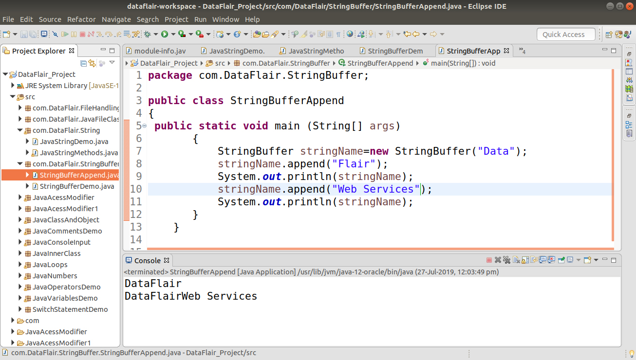 StringBuffer in Java Explore its Constructors & Methods with Examples