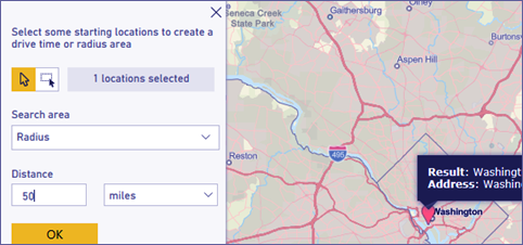 driving radius map