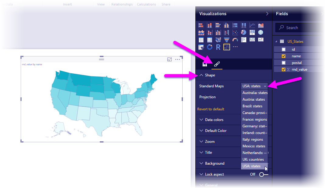 Power BI Maps Shape Map In Power BI Desktop DataFlair   Shape Map 3b 