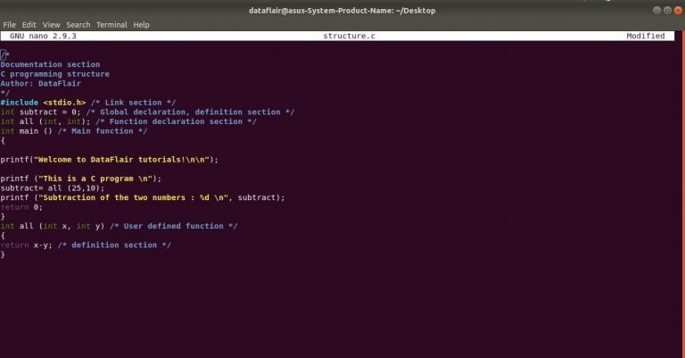 Learn The Basic Structure Of C Program In 7 Mins Dataflair 5962