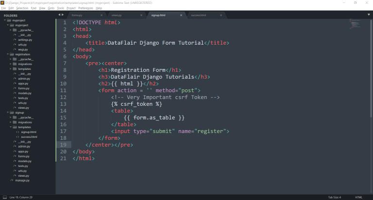 format django html vscode