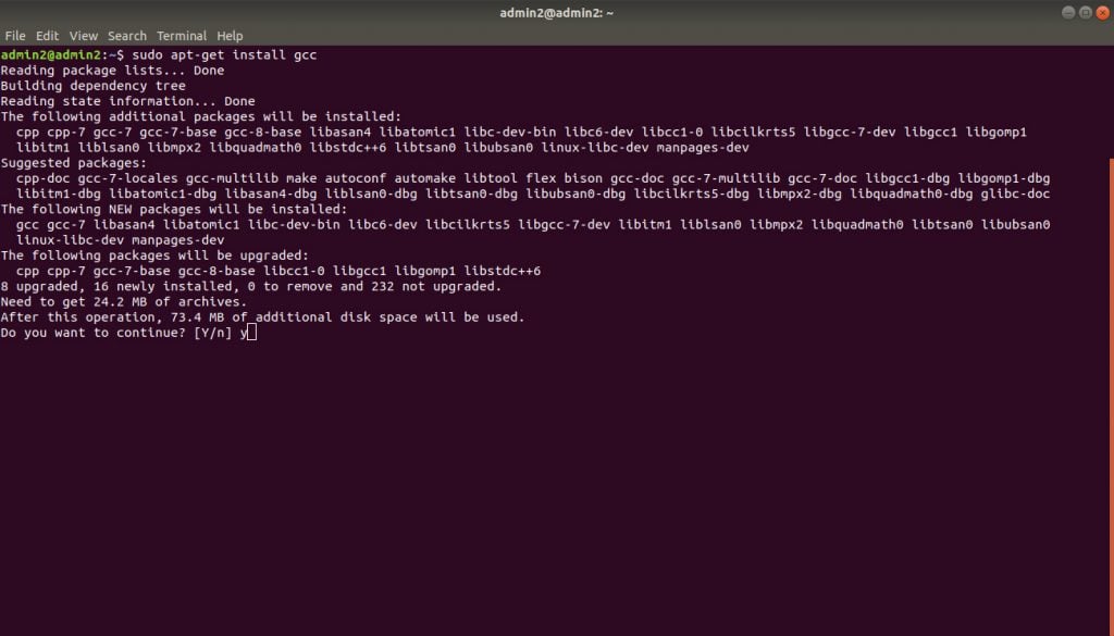 Gnu c compiler gcc. Install GCC Ubuntu.
