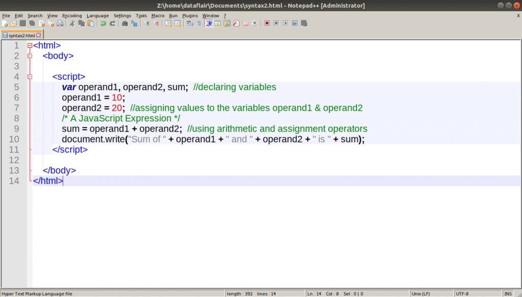 JavaScript Syntax Where JavaScript Code takes Birth! DataFlair