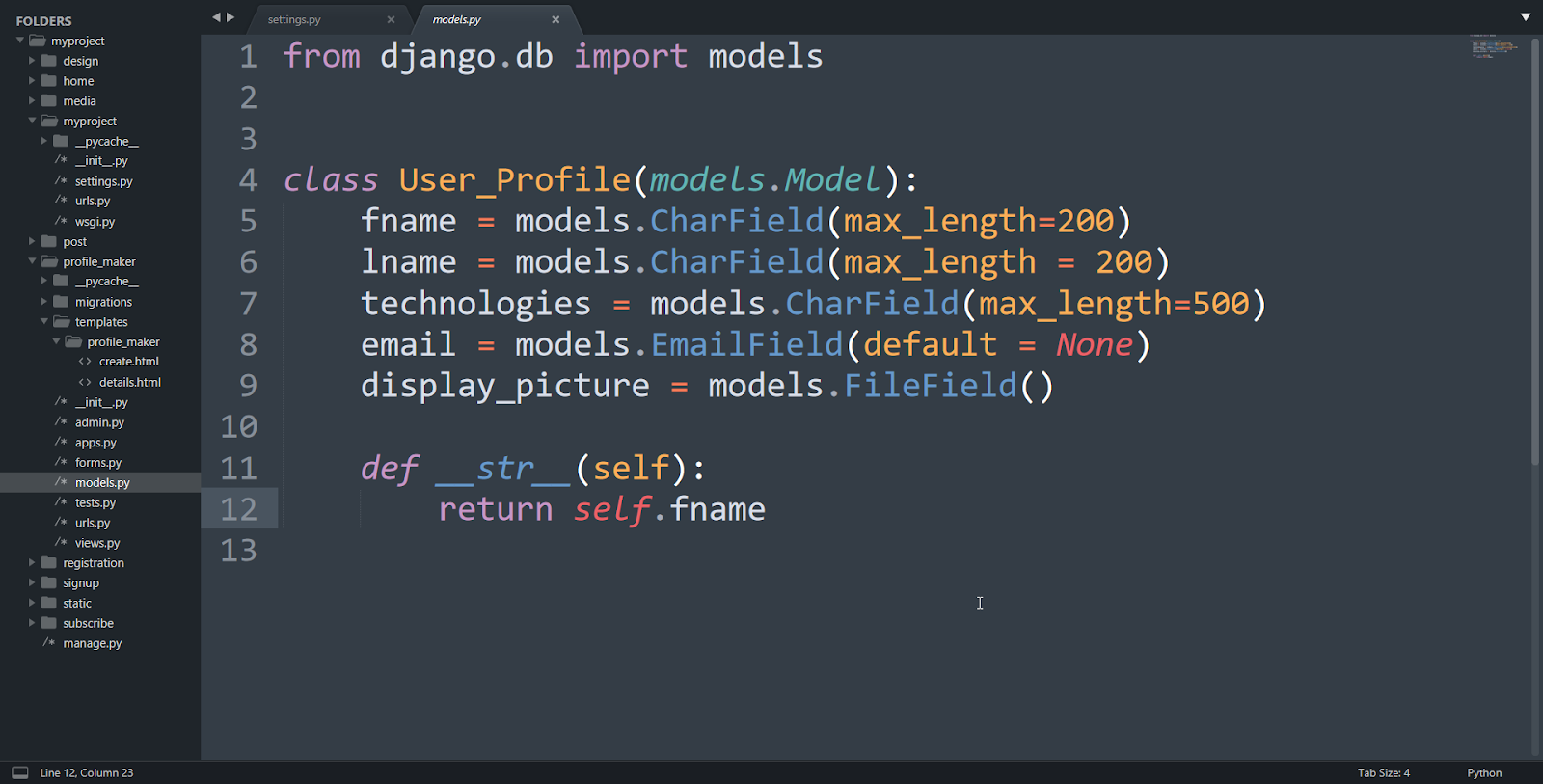 Django import models