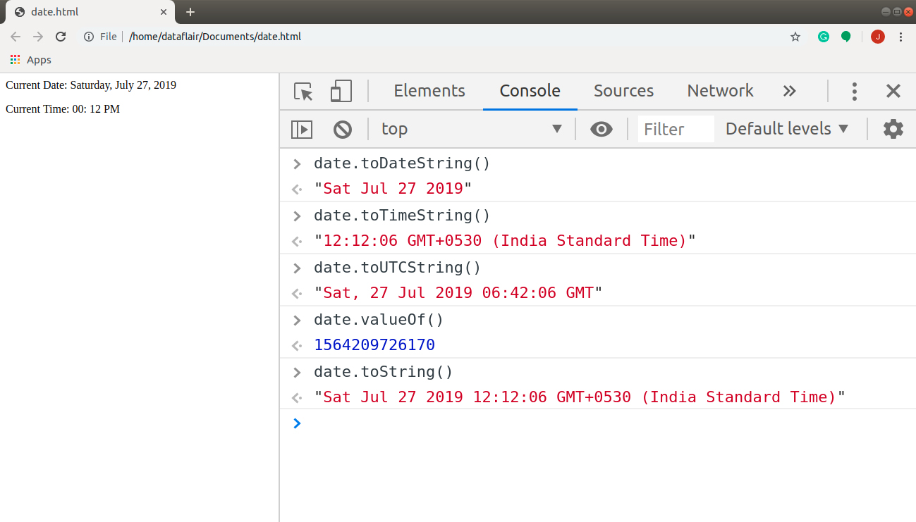 JavaScript Time - of JavaScript Date Methods - DataFlair