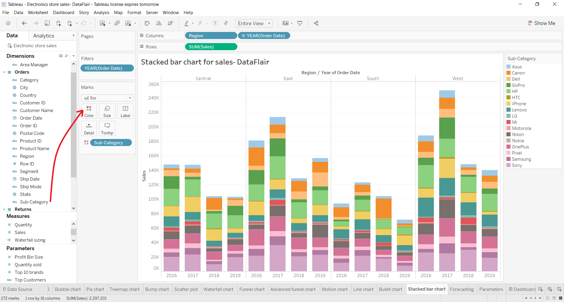 Tableau Stacked Bar Chart Artistic Approach For Handling Data Dataflair