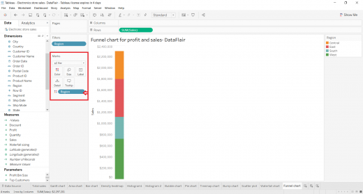 Tableau Funnel Chart - Creating Stepped & Advanced Funnel Chart - DataFlair