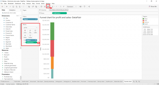 Tableau Funnel Chart - Creating Stepped & Advanced Funnel Chart - DataFlair