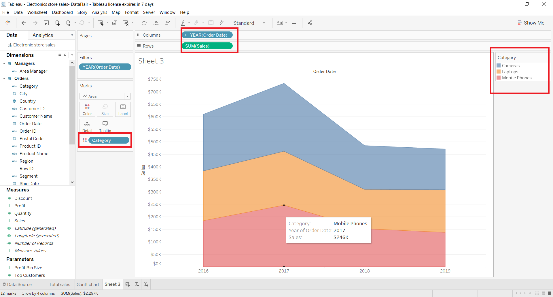 Stacked Area Chart Tableau