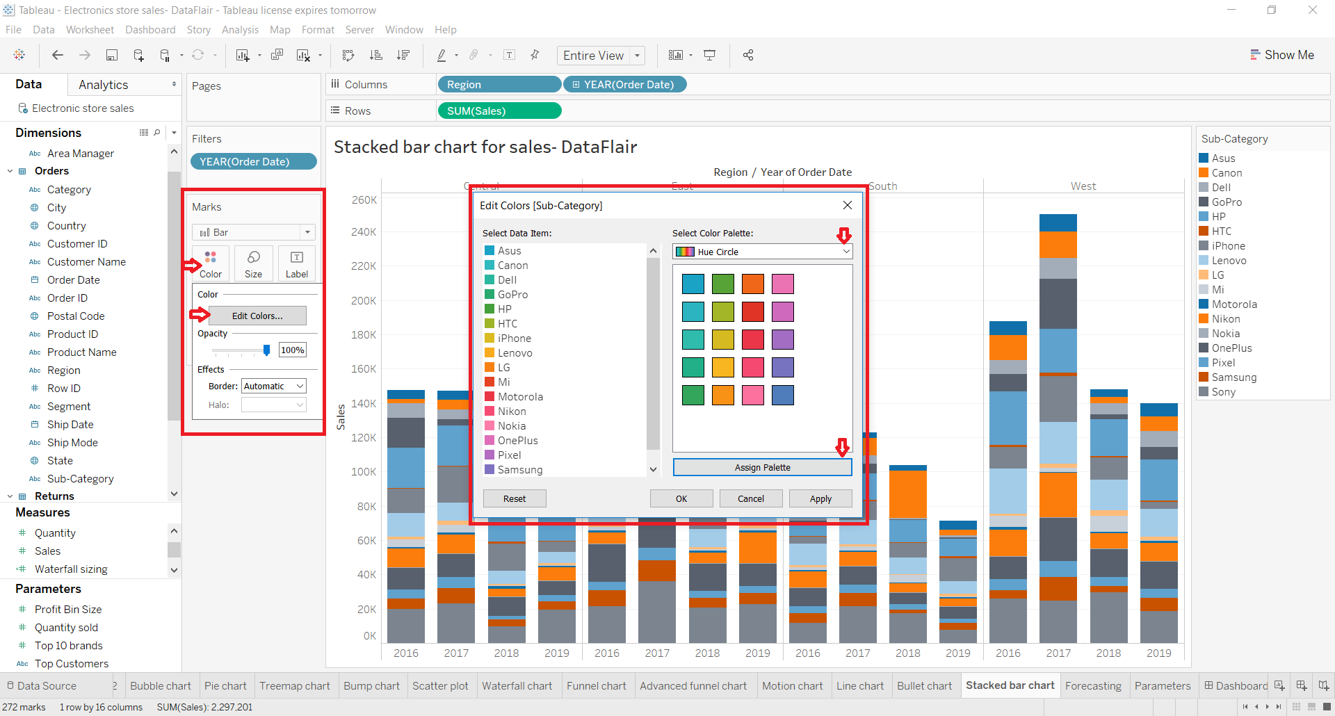 Make Stacked Bar Chart In Tableau 