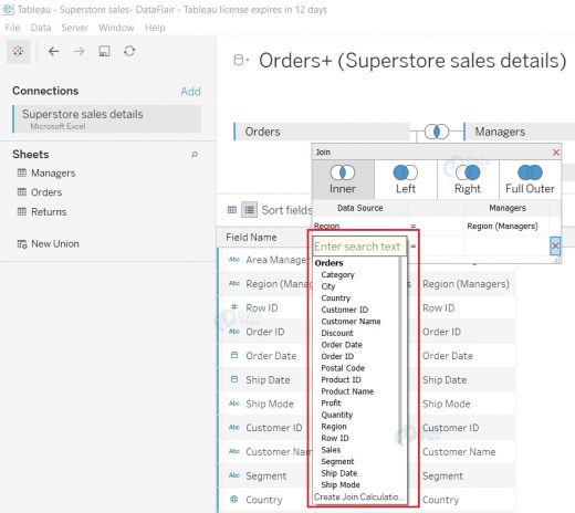 Joins In Tableau - Learn The Rules To Join Tables In Tableau - DataFlair