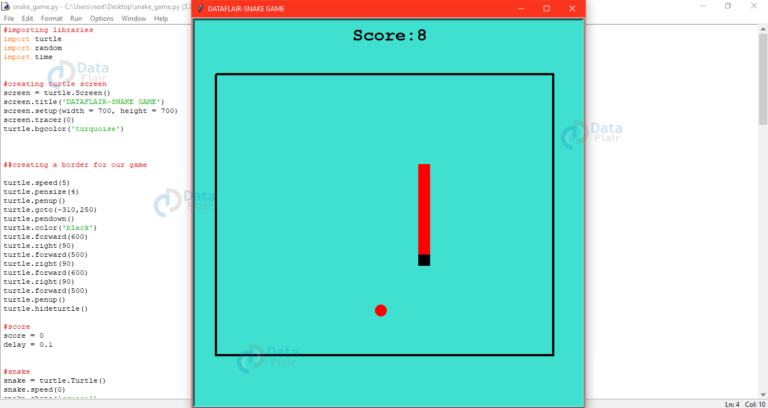 Snake Game In Python - Develop Snake Game Program - DataFlair