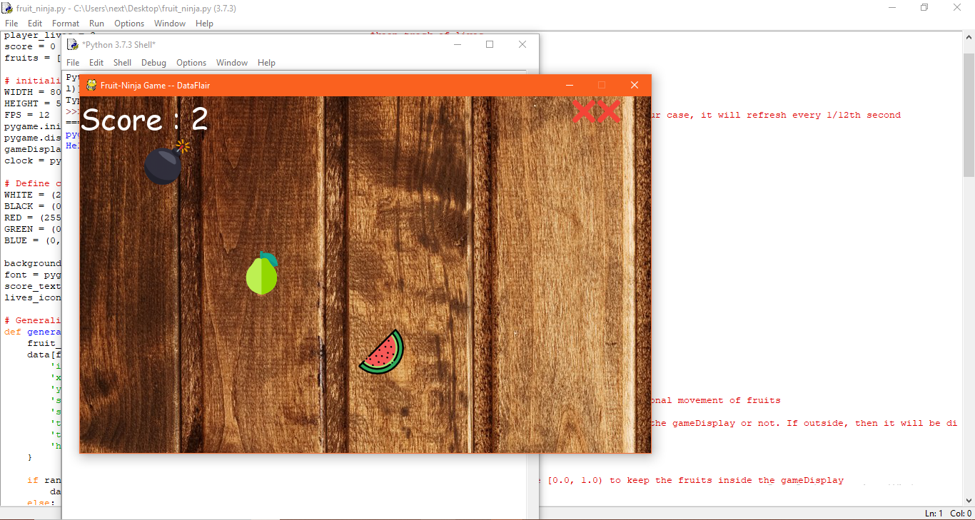 Create Fruit Ninja Game in Python - Cut the Delicious Fruits - DataFlair