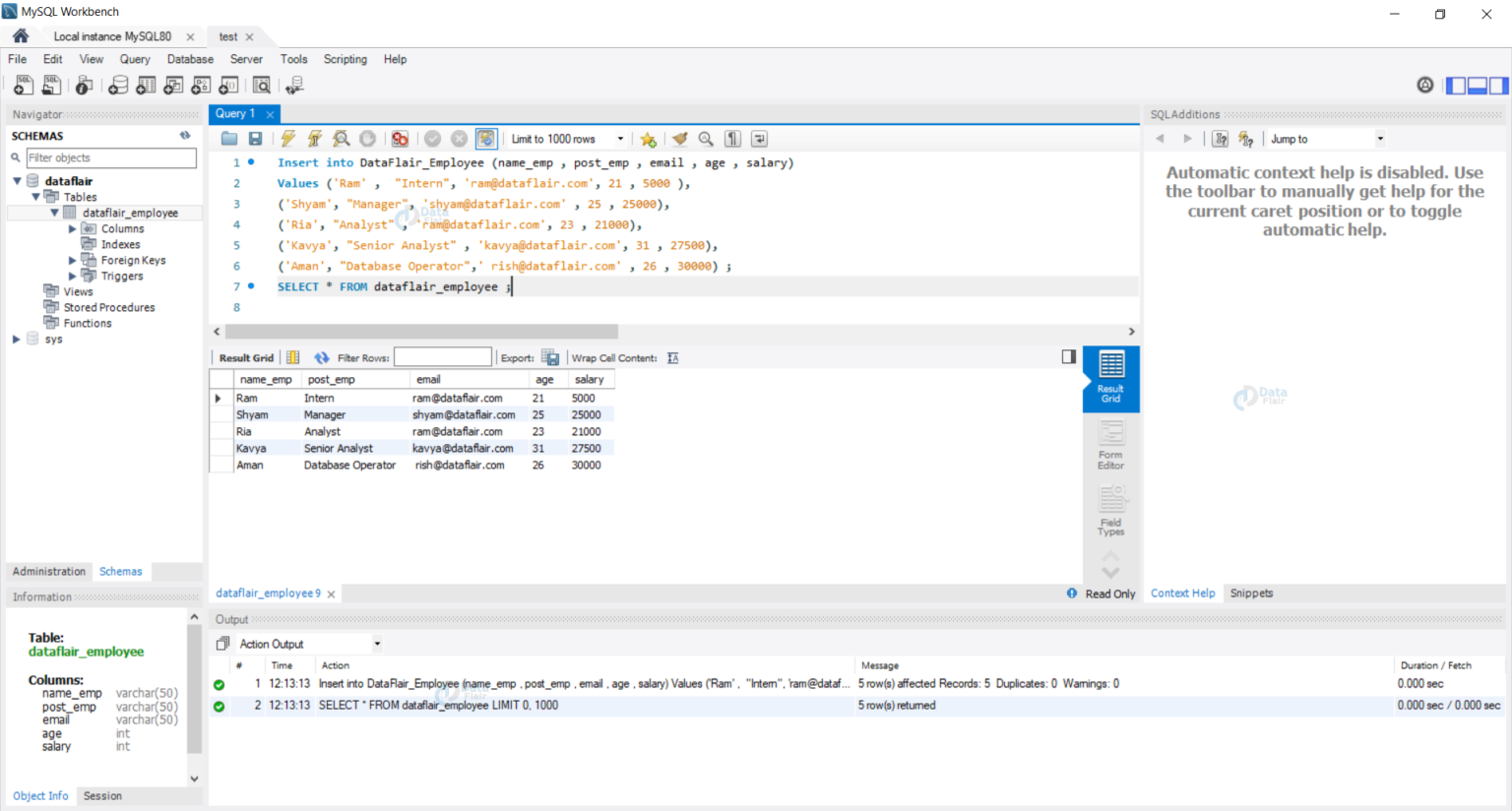 SQL Query - Insert, Select, Update and Delete - DataFlair