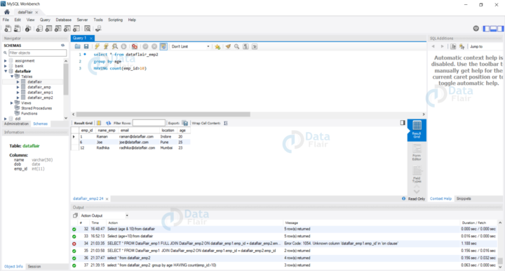 Using Views And Having Clause In SQL - DataFlair