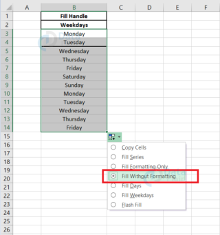 Fill handle in Excel with Examples - DataFlair