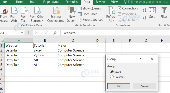 Grouping In Excel Filters In Excel Dataflair 5522