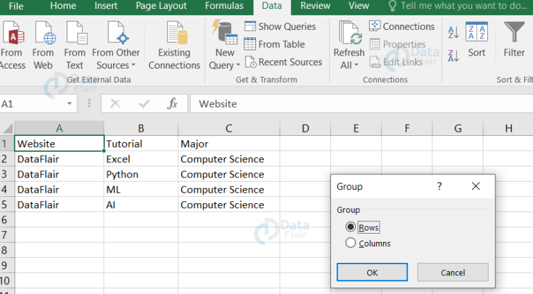 Grouping In Excel Filters In Excel Dataflair 5134