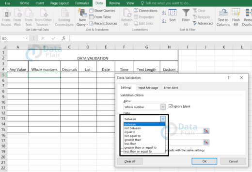 Data Validation In Excel - Dataflair