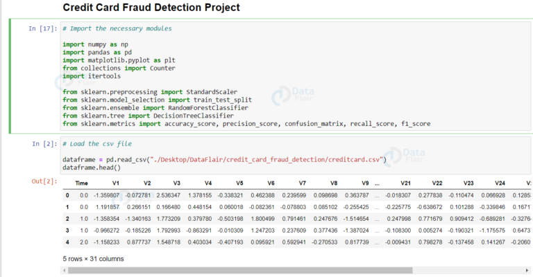 Credit Card Fraud Detection with Python & Machine Learning  DataFlair