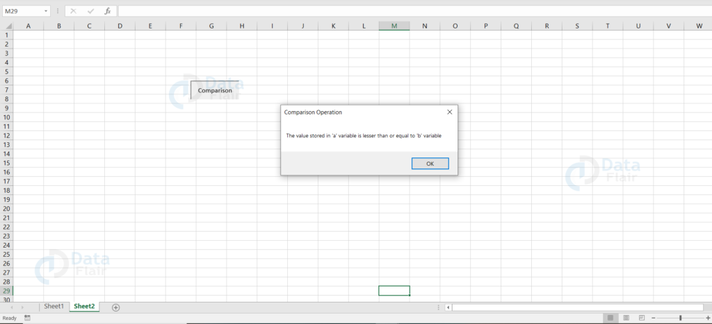 VBA Comparison Operators - DataFlair