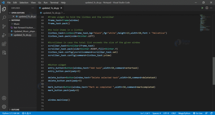 To Do List in Python with Source Code - DataFlair