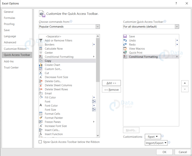 Excel Ribbon - Customize Ribbon in Excel - DataFlair