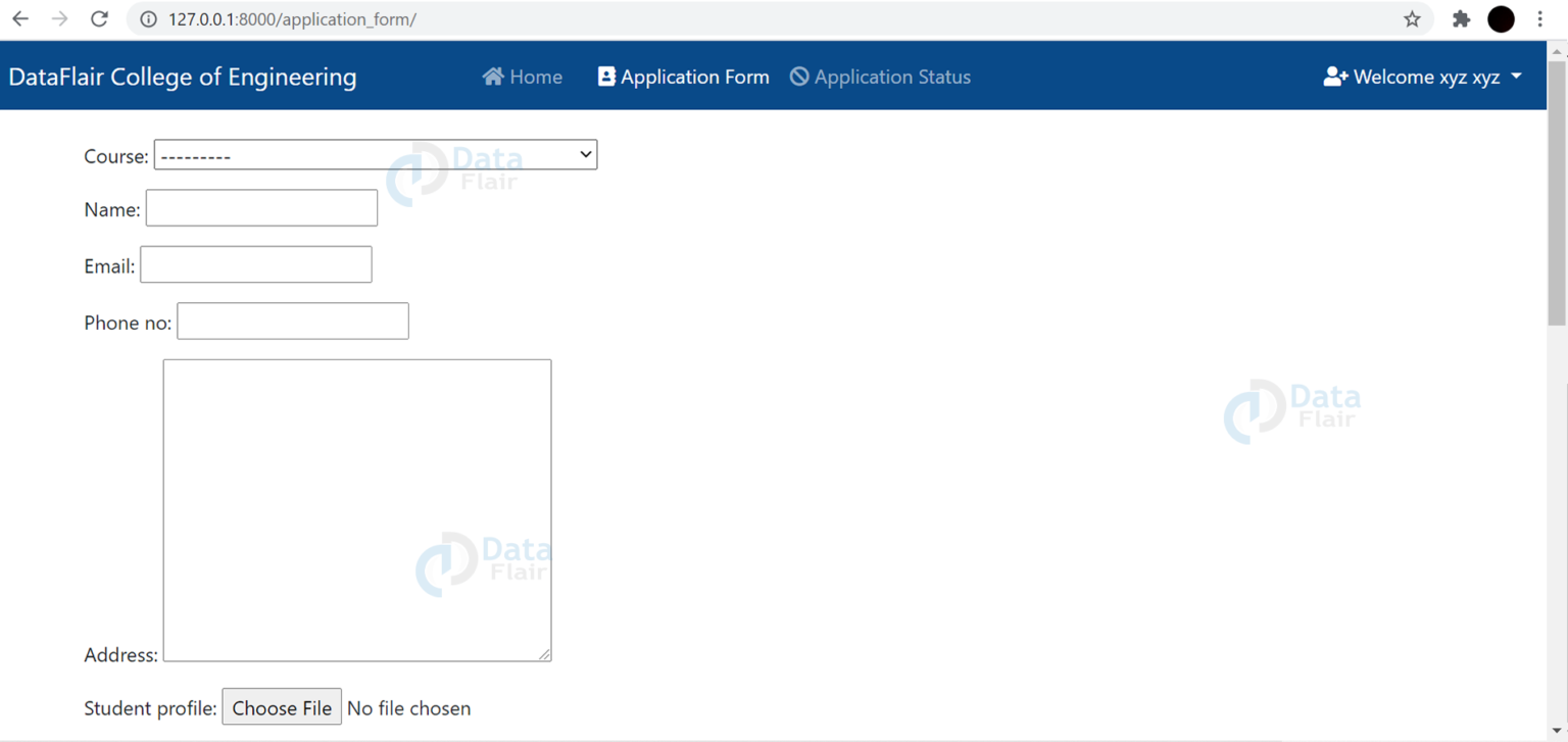 Online College Admission System Project in Python Django - DataFlair