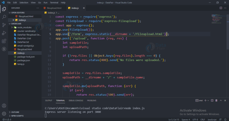 File Upload in Nodejs - DataFlair