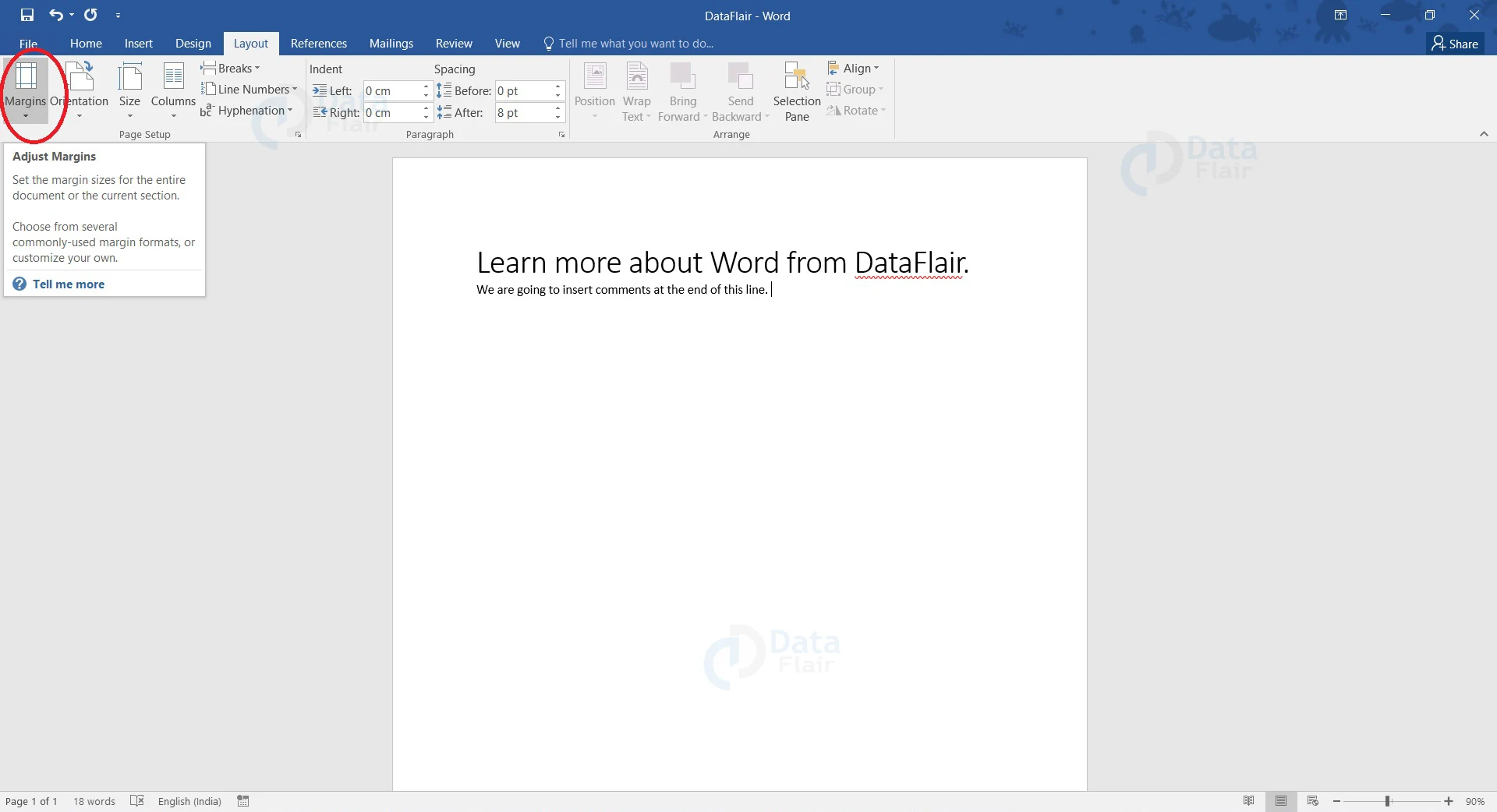 How To Set And Change Margins In Ms Word Dataflair