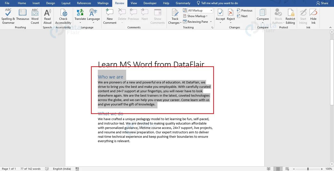 How to Count Number of Characters in a Word document? - DataFlair