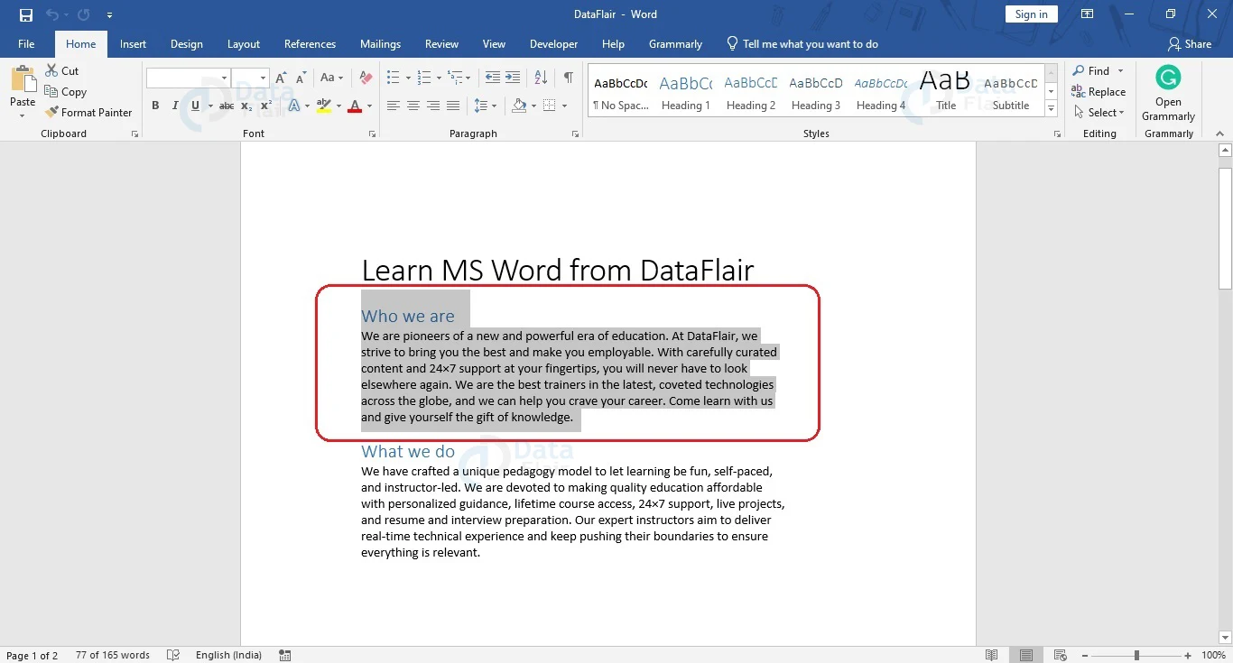 How To Center Text In Word Dataflair