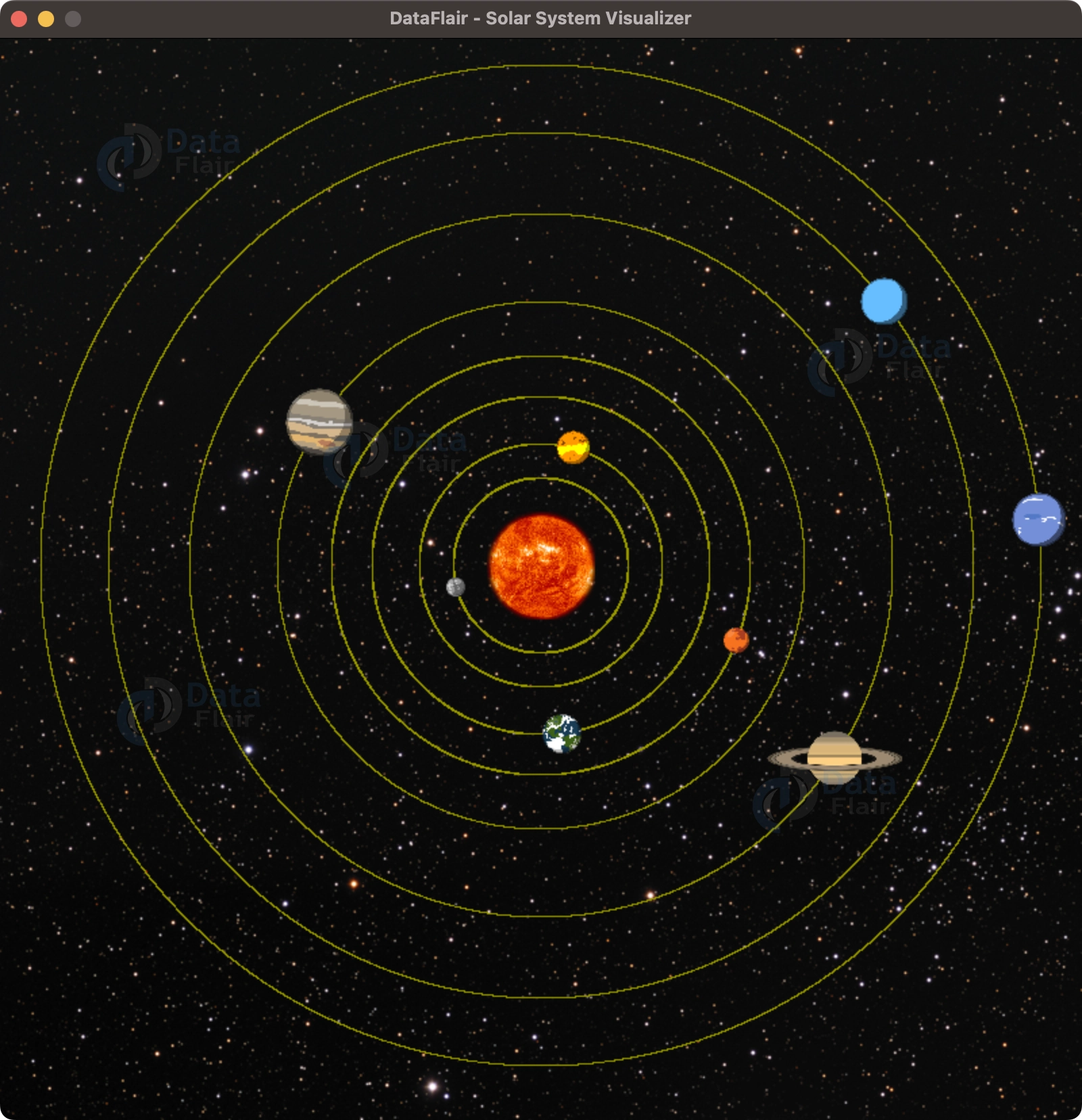 python solar system visualization output