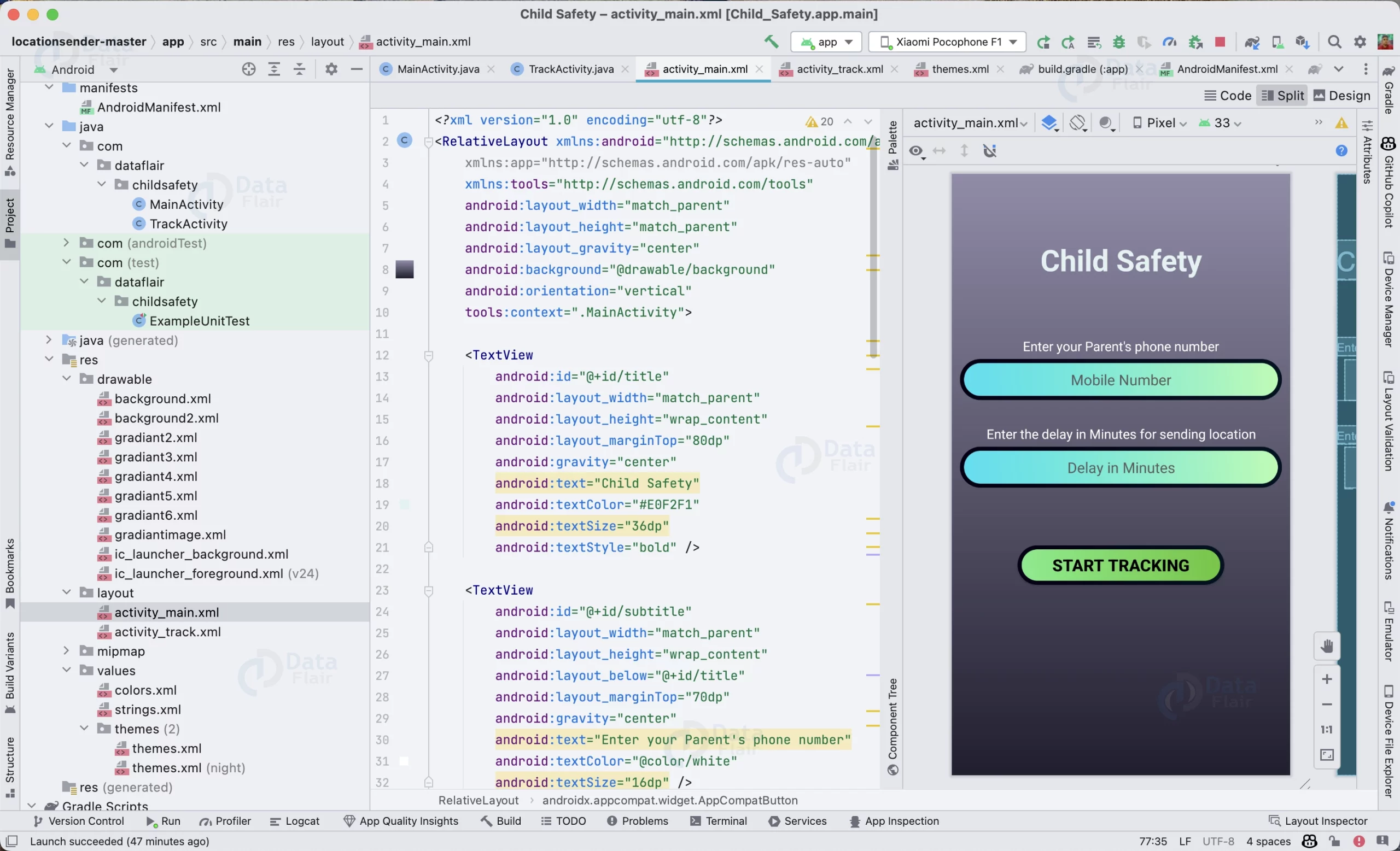 android project child safety app output
