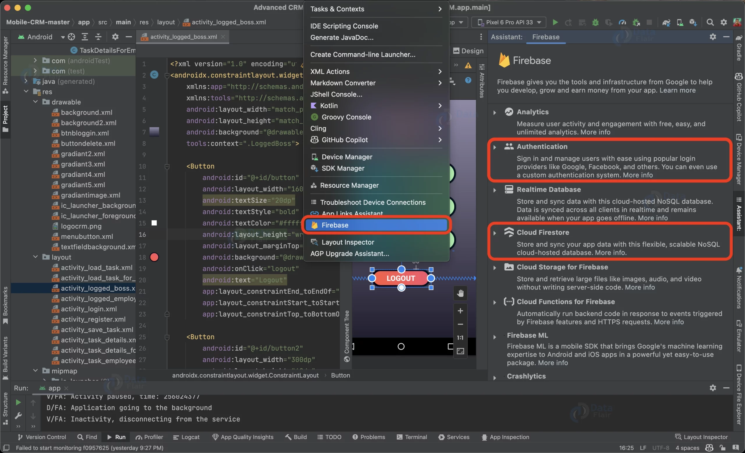android studio output