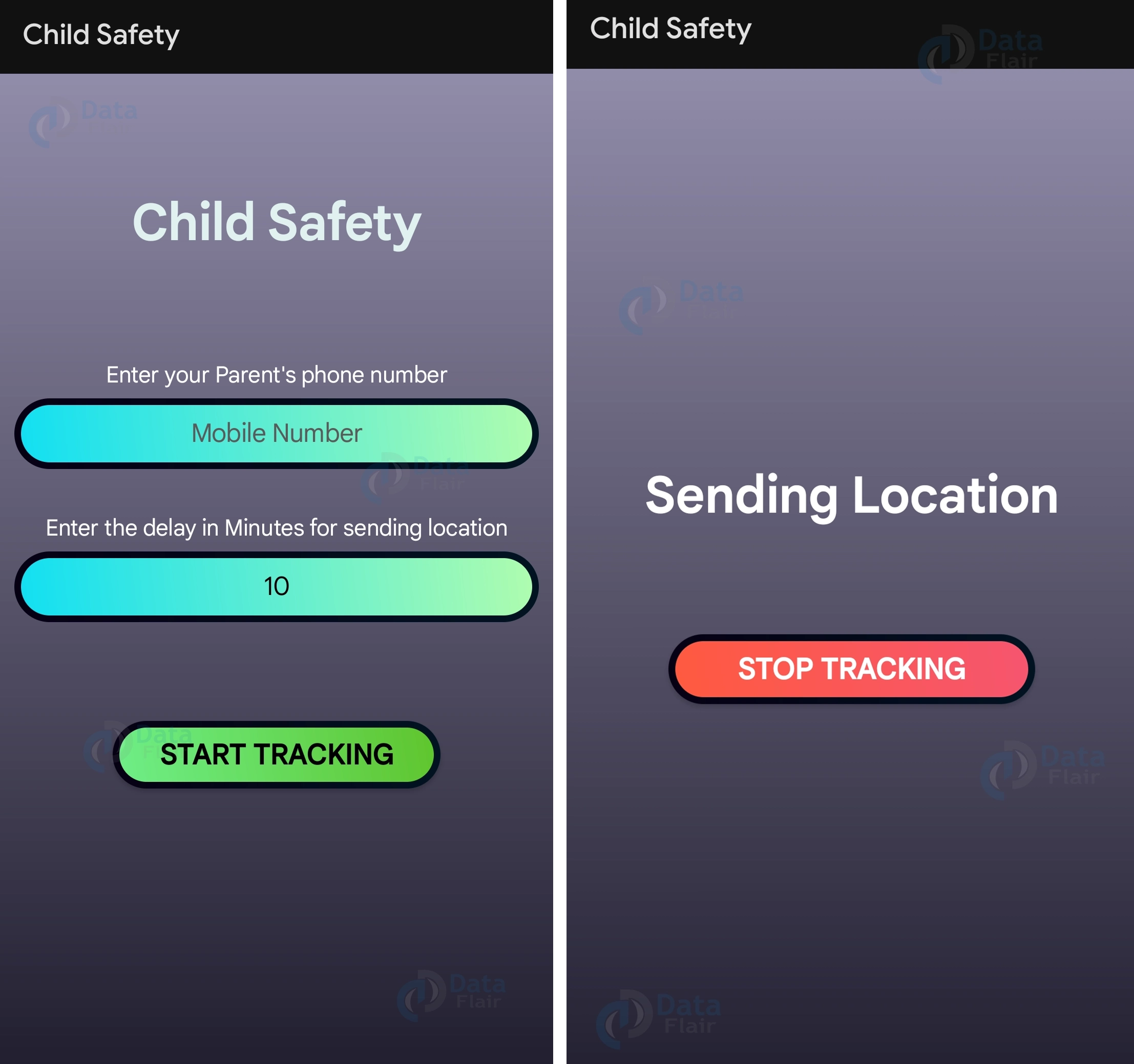 child safety app output