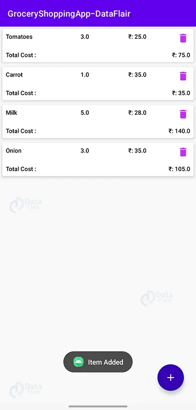Android Kotlin Project – Grocery Shopping App - Dataflair