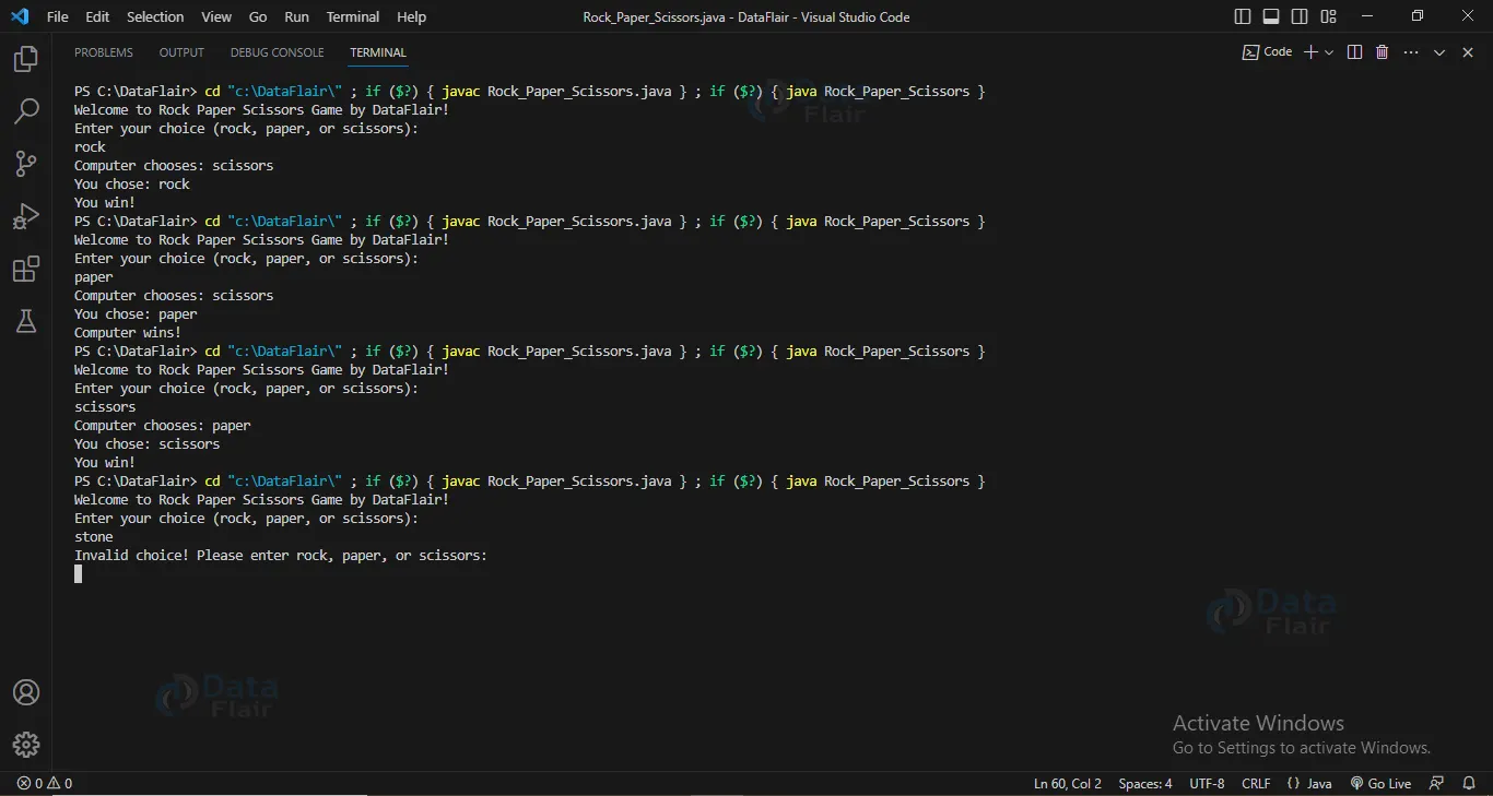 Java Project – Rock Paper Scissors Game - DataFlair