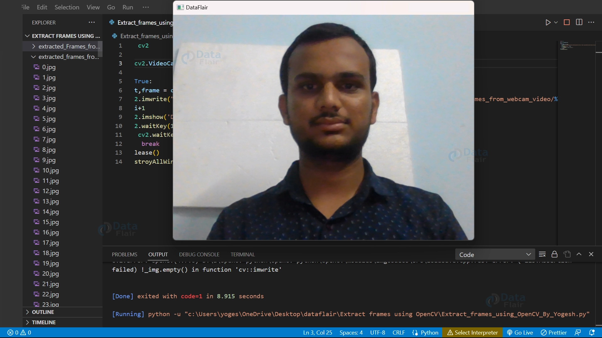 OpenCV Project Extract Frames from a Video DataFlair