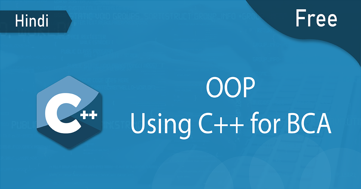 object oriented programming concepts using Cpp for bca thumbnail hindi